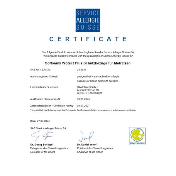 Softsan® Anti Milben Encasing für Boxspring Matratzen | Schutzbezug für Allergiker - Softsan