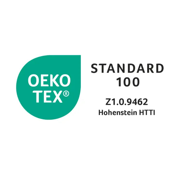 OEKO-TEX Standard 100 Siegel mit Prüfnummer Z1.0.9462, Prüfinstitut Hohenstein HTTI