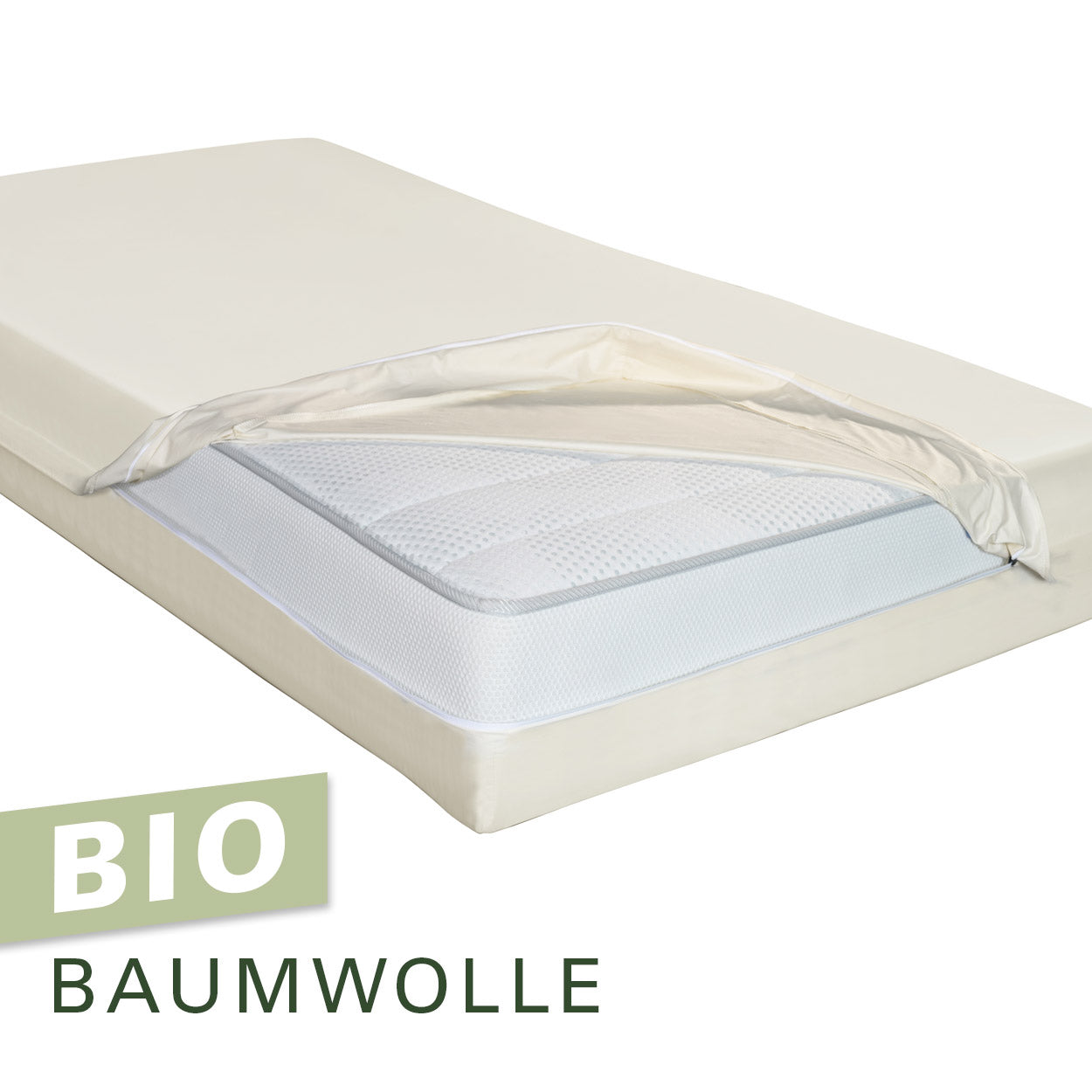 Softsan® Encasing für Matratzen aus Bio Baumwolle | Schutzbezug für Allergiker - Softsan