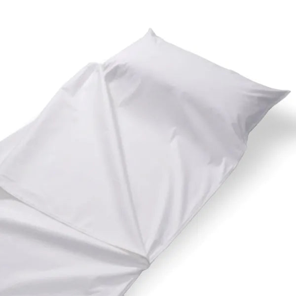 Softsan Allergiker Schlafsack mit Milbenschutz-Encasing, weiß, aufgefaltet mit Kissenbereich