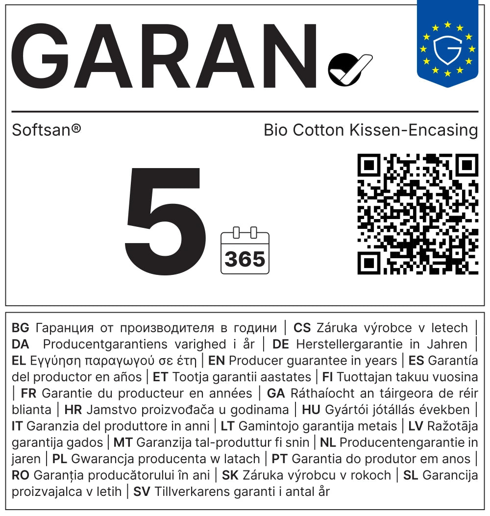 Garantie-Label in Großansicht